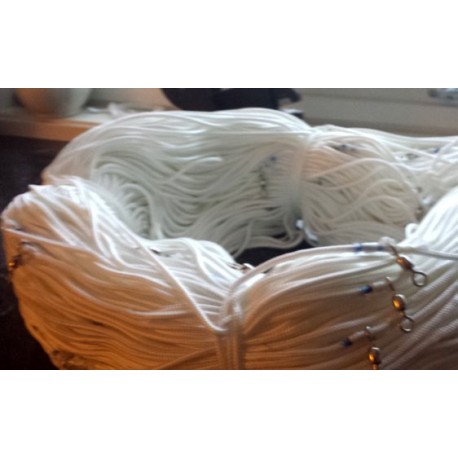 Ligne de flétan 4.5mm x 500 mètres avec 35 émerillons inoxydables 